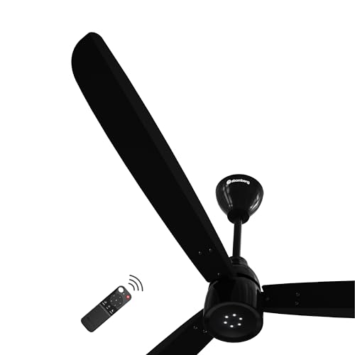 Image of atomberg Renesa Enzel 1400mm BLDC Ceiling Fan with Remote | BEE 5 star | High Air Delivery | LED Speed Indicator | Low Noise | Sleek Design | Power Saving | 3 Year Warranty | Gloss black