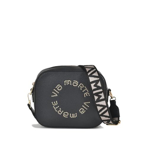 Bolsa Feminina Via Marte Transversal com Rebites Preto - U