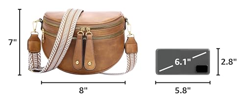 Image of KKXIU Crossbody Sling Bag for Women Trendy Fanny Pack Vegan Leather Chest Bag | Trendy