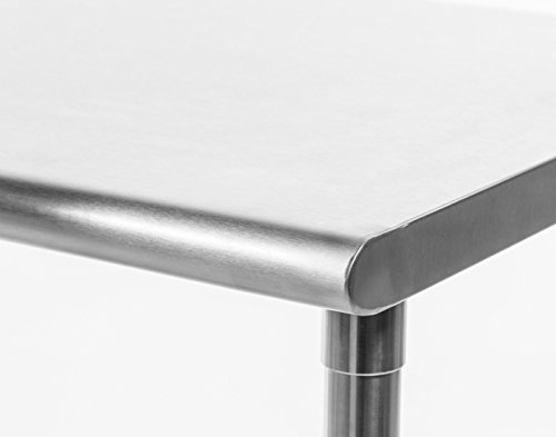 TRINITY EcoStorage Heavy Duty Stainless Steel Kitchen Prep Table with Adjustable Shelf for Commercial and Industrial Use, NSF Certified, 200 lb Capacity, 24”W x 24”D x 35”H