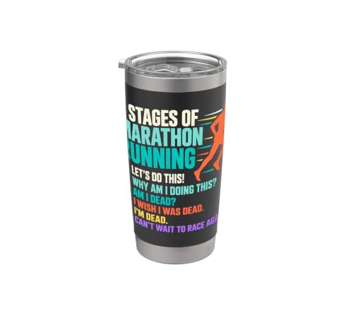 6 Etappen des Marathonlaufs Funny Runner Marathon 26.2 Doppelwandiger Edelstahl-Thermobecher