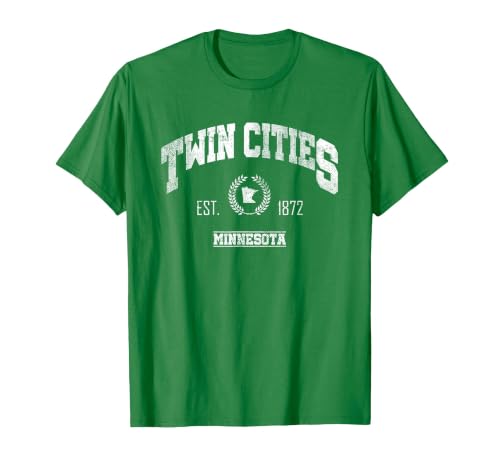 Twin Cities MN | Minnesota Throwback Sports T-Shirt, Men, Kelly Green, X-Large