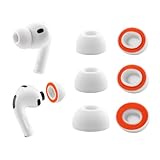 NANLANFAN Replacement Memory Foam Ear Tips for AirPods Pro 3 Silicone Shield, Ultimate Comfort, 3 Pairs (White, Assorted S/M/L)