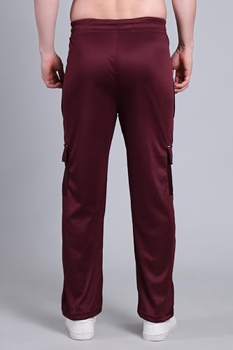 Image of Lycra Blend Cargo Track Pant for Men | Multi Pocket Lycra Stretch Fabric | Comfortable Stylish Joggers for Running Sports Casual Wear | Boys Gym Lower Activewear