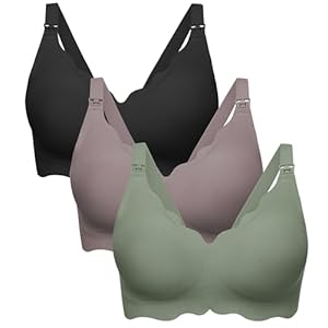 Angelhood Nursing Bras for Breastfeeding Ultra Comfort Seamless Maternity Bra Pack Wireless Pregnancy Bralette Bra Extender