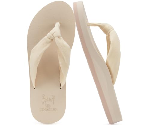 Image of KuaiLu Flip Flops for Women with Arch Support Summer Beach Thong Sandals | Comfortable Yoga Mat Walking Shoes Cushion Slip On Casual Outfits Indoor Outdoor