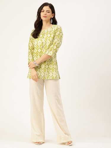 Image of feranoid Printed Top with Round Neck & 3 /4 Sleeves (S-XXL)