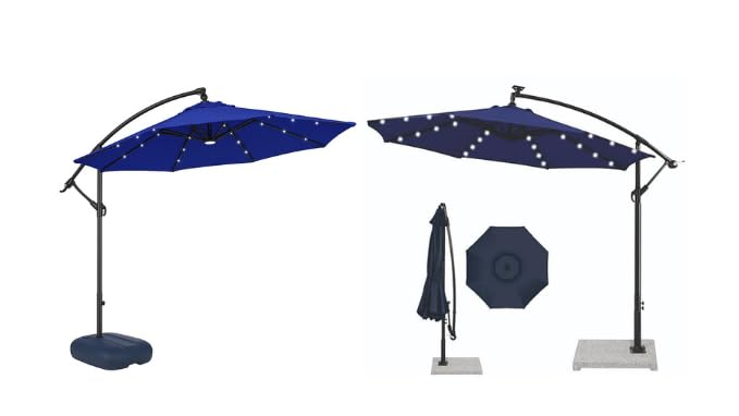 Image of Invezo Garden Umbrella LED Side Pole Round Outdoor Patio Umbrella (9ft diameter) Patio outdoor /Big Size Outdoor /Balcony Umbrella.