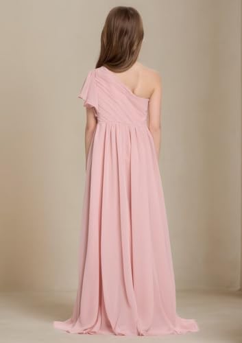 Girls Junior Bridesmaid Dress One-Shoulder Flower Girl Dresses Kids Asymmetrical Wedding Prom Party Gowns2