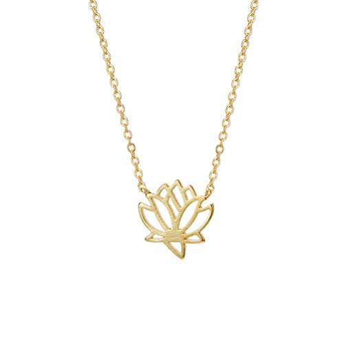 Osiana Damen Gold Blumen Anhänger Choker Halskette 14K Gold plattierte Kette Freundschafts Birthday Halskette für Frauen Damen Girl Cover