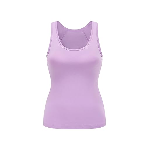Image of Womens Modal Built-in Bra Padded Camisole Yoga Tanks Tops