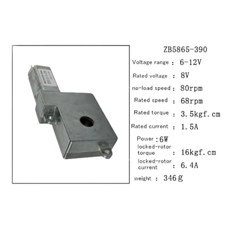 Moteur à engrenages ZB5865-390 à couple stable 8V 80 tr/min de rechange