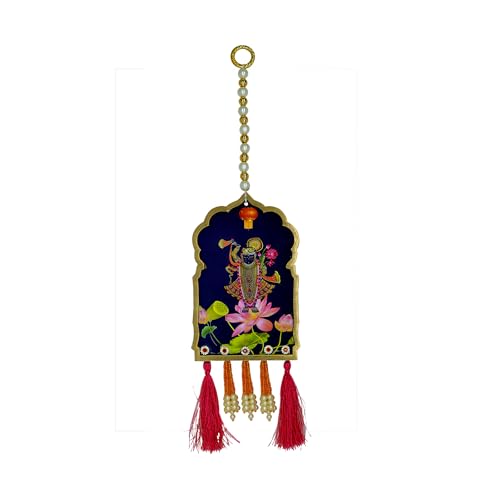 Image of CraftVatika Shrinath Ji Pichwai Wall Hanging Latkan for Door Wall Decoration, Diwali Decoration for Home, Diwali Decor Items, Festival Decorations Items, Pichwai Idol Hanging- 13.7 Inch,1 Pair