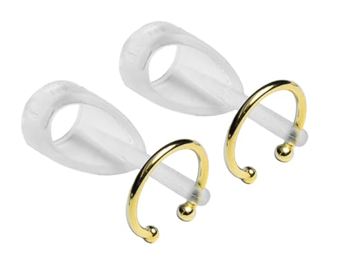 Deafmetal USA Retention Hearing Aid Cuff and Silicone Holster Attachment - Fits BTE and RIC Hearing Aids and BTE Cochlear Implant Processors - Keep Hearing Devices Secured - Gold - 2 Ears