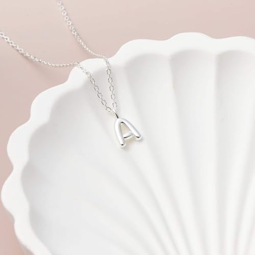 Collar de plata de ley con letra A para niños regalo de comunión 3