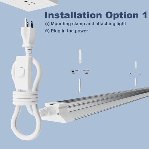 Image of Linkable LED Shop Lights 4FT - 2 Pack 50W Hanging 7000LM Bright Led Shop Light, 6500K Daylight White Linkable 4FT Led Shop Lights for Workshop Garage Lighting Factory Warehouse Shop (ETL Listed)