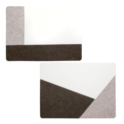 Pack Of 16 Placemat, Rectangular, Felt, Cream, Pu 16, 2 Assorted, L. 30 Cm, W. 43 Cm