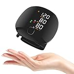 Wrist Blood Pressure Monitor LED Display, IGGDOQI Touch Screen Wrist Blood Pressure Cuff with Voice Broadcast & One Button Operation, 99x2 Reading Memory Wrist BP Monitor with Carrying Case (Black)