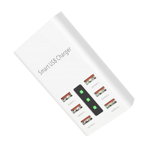 Estación de carga USB multipuerto para organizar cables de smartphones en la oficina
