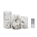 LampLust Flameless Pillar Candles with Remote - 3x4 3x5 3x6 Inch, 3 Pack, Marble Real Wax, Battery Operated, Flickering LED Light, Timer & Batteries Included