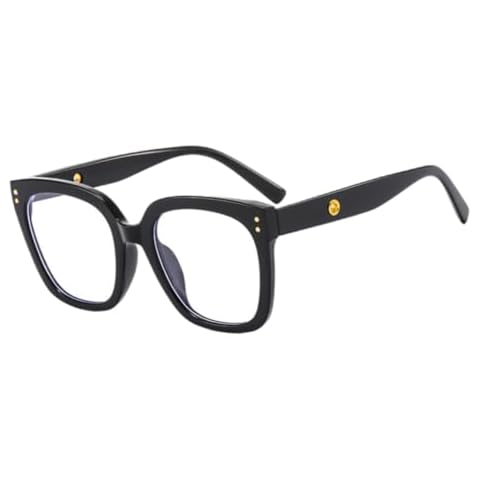 Shiratori Blue Light Blocking Glasses Rectangle Chic Preppy Look MultiColor Frame for Women Men Black Cover