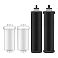 Gravity Water Filter Replacement Set Black Filter and Fluoride Filter Combo Pack Compatible with Gravity Fed Water Filter System Essential Water Filter System for Clean Drinking