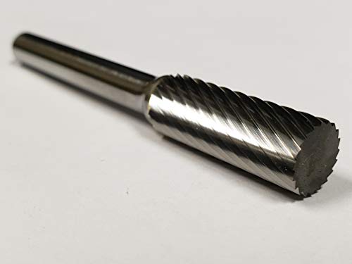 Fresa de Carburo Single Cut SA-3L 3/8 x 1 pulg en vástago 1/4 pulg miniatura 6
