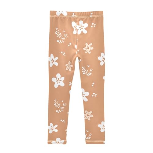 Little Flower Botanical Girls Leggings Ultra Soft Compression Yoga Gym Pants for Kids 4-10T2