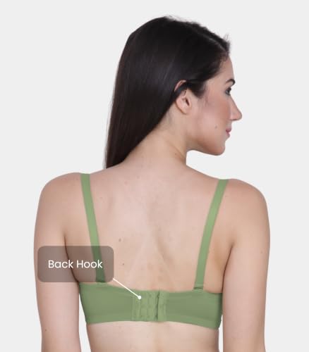 Image of GLAMORAS Women & Girls Demi Cup Bra | Nylon Spandex, Padded, Underwired Bra | Adjustable Detachable Straps, Low Coverage Demi Bra