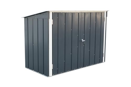 Duramax Fahrradschuppen für 2, Fahrradgarage mit komplett breiten, abschließbaren Doppeltüren, Lagerschuppen aus Metall, Gartenschuppen Fahrräder, Fahrradaufbewahrung, fahrradbox, Anthrazit