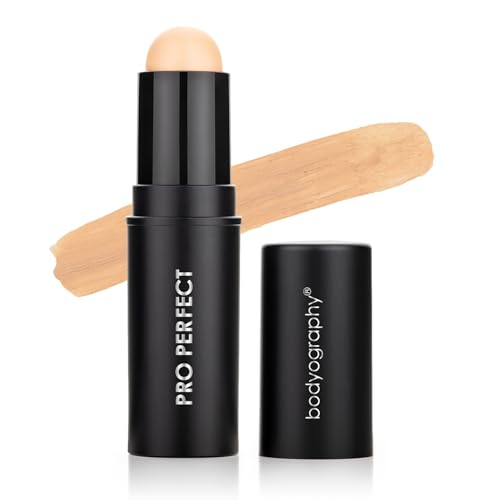 Bodyography Pro Perfect Foundation Stick - Demi-Matte Finish with A Natural Look - Enhancer for Concealing, Highlighting, and Contouring - Vitamin C & E (Cream)