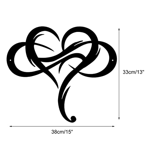 Infinity Heart Wall Decor,33*38Cm Black-Abstract Steel Metal Wall Art Love Wall Sign For Outdoor Indoor Home Wedding Wall Decoration #TOP1