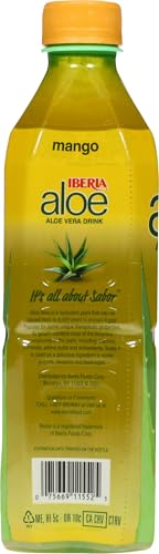 Iberia Aloe Vera Drink With Aloe Vera Pulp, Mango, 16.9 Fl Oz (Pack of 8)