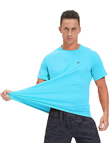Image of Men's Swim Shirts Rash Guard UPF 50+ UV Sun Protection T-Shirt Quick Dry Fishing Beach T Shirts | Quick Dry Cooling Fabric with UPF 50+ Blocks 98% UV Rays. Anti-chafing Flatlock Seams Ensure Comfort for Beach and Fishing