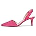 FSJ Women Fashion Low Kitten Heels Pumps Pointed Toe Slingback Sandals Casual Wedding Party Dress Shoes Hot Pink Size 12