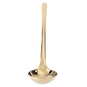 DOITOOL Roestvrij stalen soep lepel lange greep pannen koken lepel keuken accessoires voor roeren portie soep goud