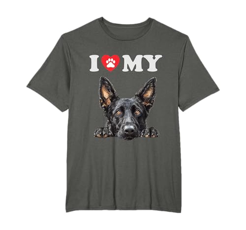 Dutch Shepherd I Heart My Dog Funny Dog Lover T-Shirt