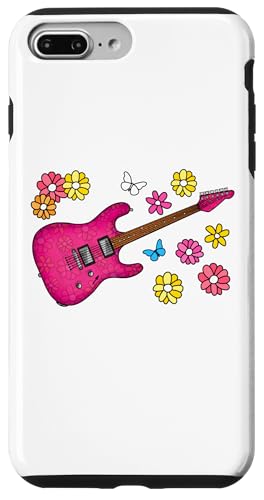 花柄エレキギター ギタリスト ミュージシャン スマホケース iPhone 7 Plus/8 Plus 用