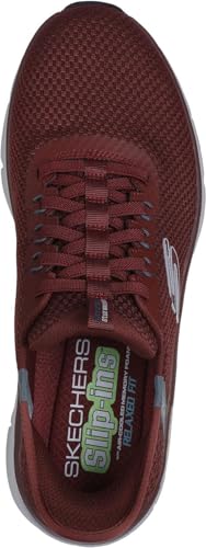 Skechers - Mens D'Lux Walker 2.0 - Taurrel Slip On Shoes, Color Burgundy, Size: 7 XW US2