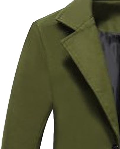 JEShifangjiusu Men'S Trench Coat Long Wool Coat Winter Classic Overcoat Top Pea Coat Casual Business Cotton Blend Jacket