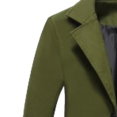 JEShifangjiusu Men'S Trench Coat Long Wool Coat Winter Classic Overcoat Top Pea Coat Casual Business Cotton Blend Jacket