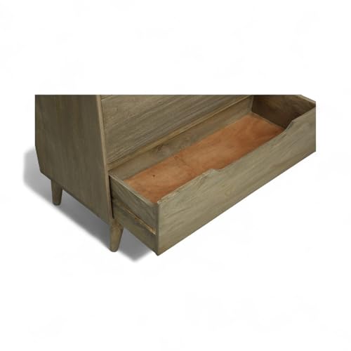 Image of Solid Wood Nova Chest of Drawer | Multipurpose Cabinet for Kitchen and Living Room Storage | Kitchen Cabinet | Finish - Tobacco Brown