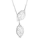 CONGARTENO Collar Metal Estilo Collar de Cadena para Mujer Doble Hueca para Collares Mujer Plata