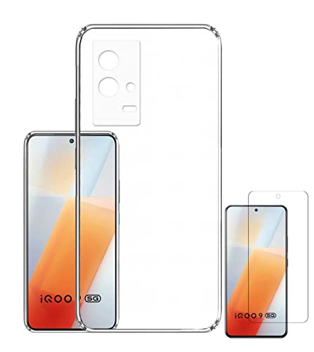 Image of Soft Silicone TPU Flexible Back Cover Compatible with iQOO 9 + Screen Guard