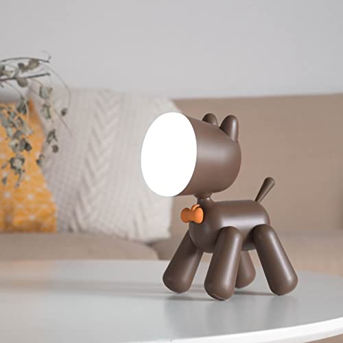 Lampe de table rechargeable USB pour chevet : chien blanc 1200mAh