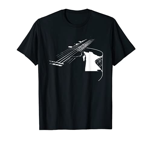 Guitarra Retro Vintage Guitarrista Músico Dibujo Música Camiseta