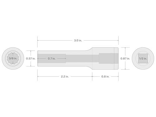 Image of TEKTON 1 /2 Inch Drive x 3 /8 Inch Deep 12-Point Socket | SHD23210