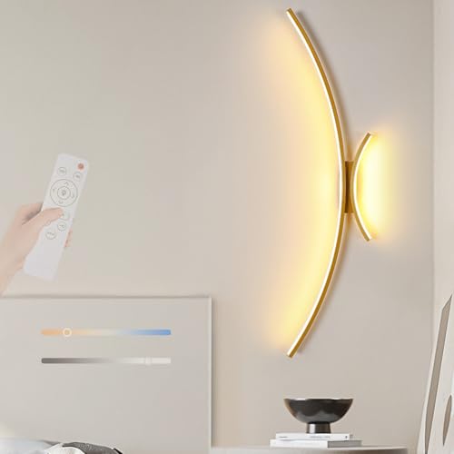 LED Apliques de Pared Interior Regulables Lámpara de Pared Aluminio de Líneas Oro