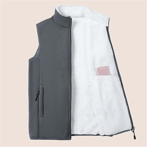 Men's Winter Fleece Vest Sherpa Lined Sleeveless Zip Up Warm Outdoor Casual Jacket With Pockets3