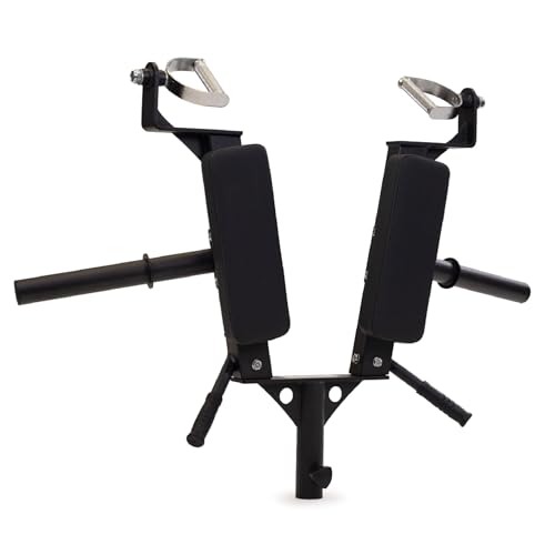 Titan Fitness Landmine Linebacker Squat and Viking Press Attachment, 650 LB Capacity, Fits Olympic Bars and Plates, Knurled Rotating Handles, Thick Narrow Shoulder Pads